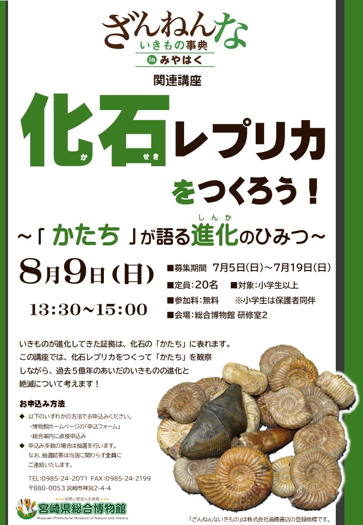 化石レプリカをつくろう！チラシ
