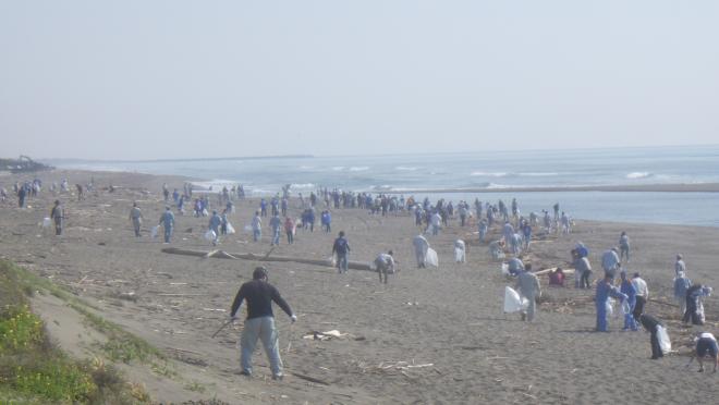 海岸美化活動の様子の写真