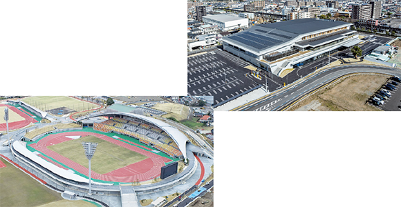 「KUROKIRI STADIUM(宮崎県山之口陸上競技場)」、 「パーソルアクアパーク宮崎(宮崎県プール)」の完成