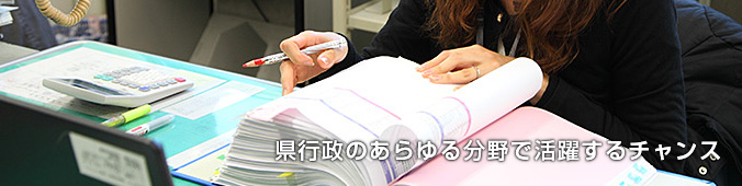 県行政のあらゆる分野で活躍するチャンス