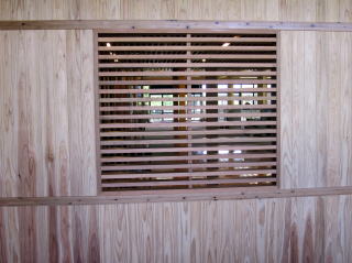 木構造相談室の格子部分の写真。