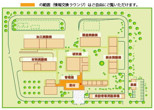 木材利用技術センターの施設配置図