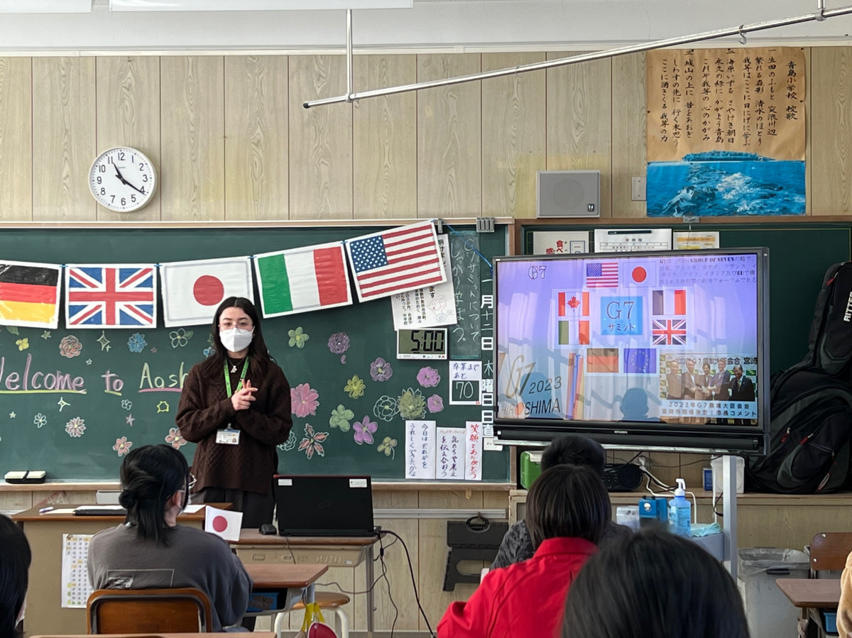 G7宮崎農業大臣会合」開催100日前記念 宮崎市立青島小学校で