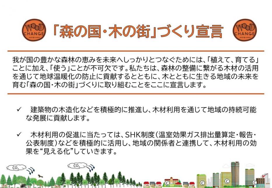 「森の国・木の街」づくり宣言