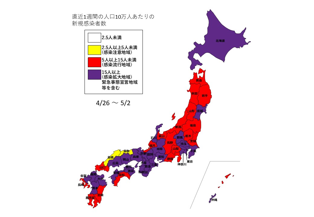 4月26日～5月2日全国感染状況