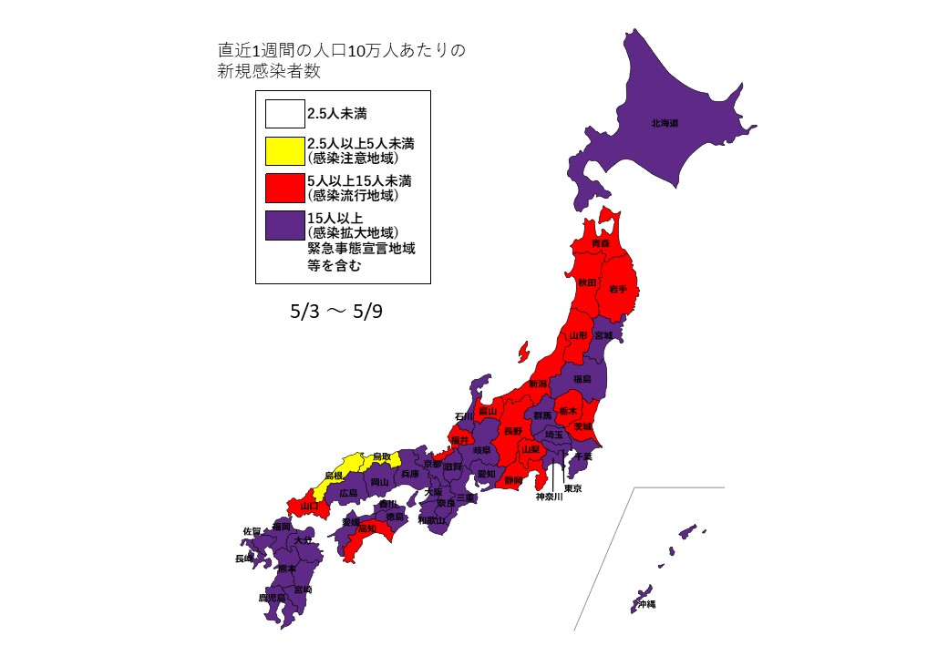 5月3日～5月9日全国感染状況