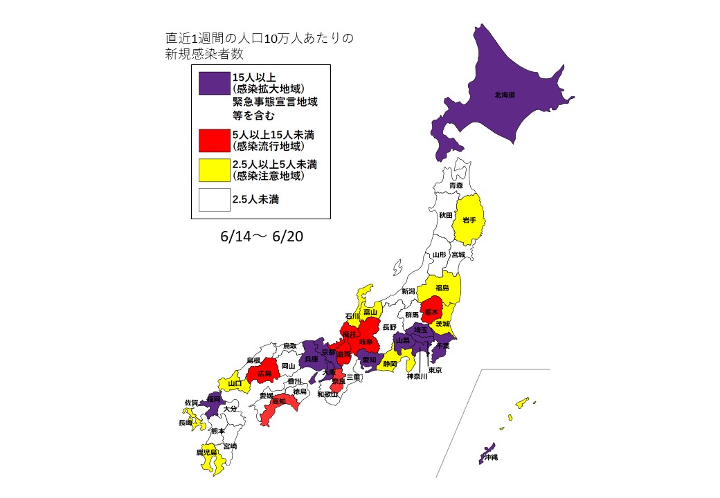 6月14日～6月20日全国感染状況