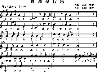 宮崎県民歌の楽譜