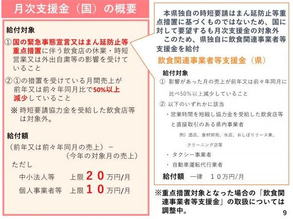 月次支援金（国）の概要の図