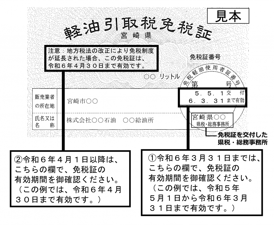 宮崎県：宮崎県が交付する軽油引取税免税証に関するお知らせ（免税軽油