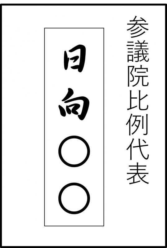 比例代表選挙投票用紙候補者名記載