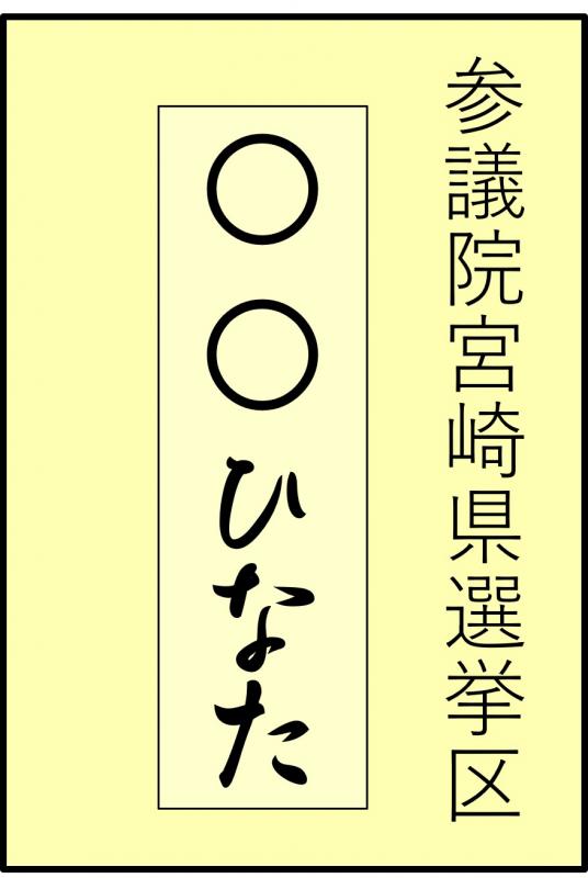 選挙区選挙投票用紙